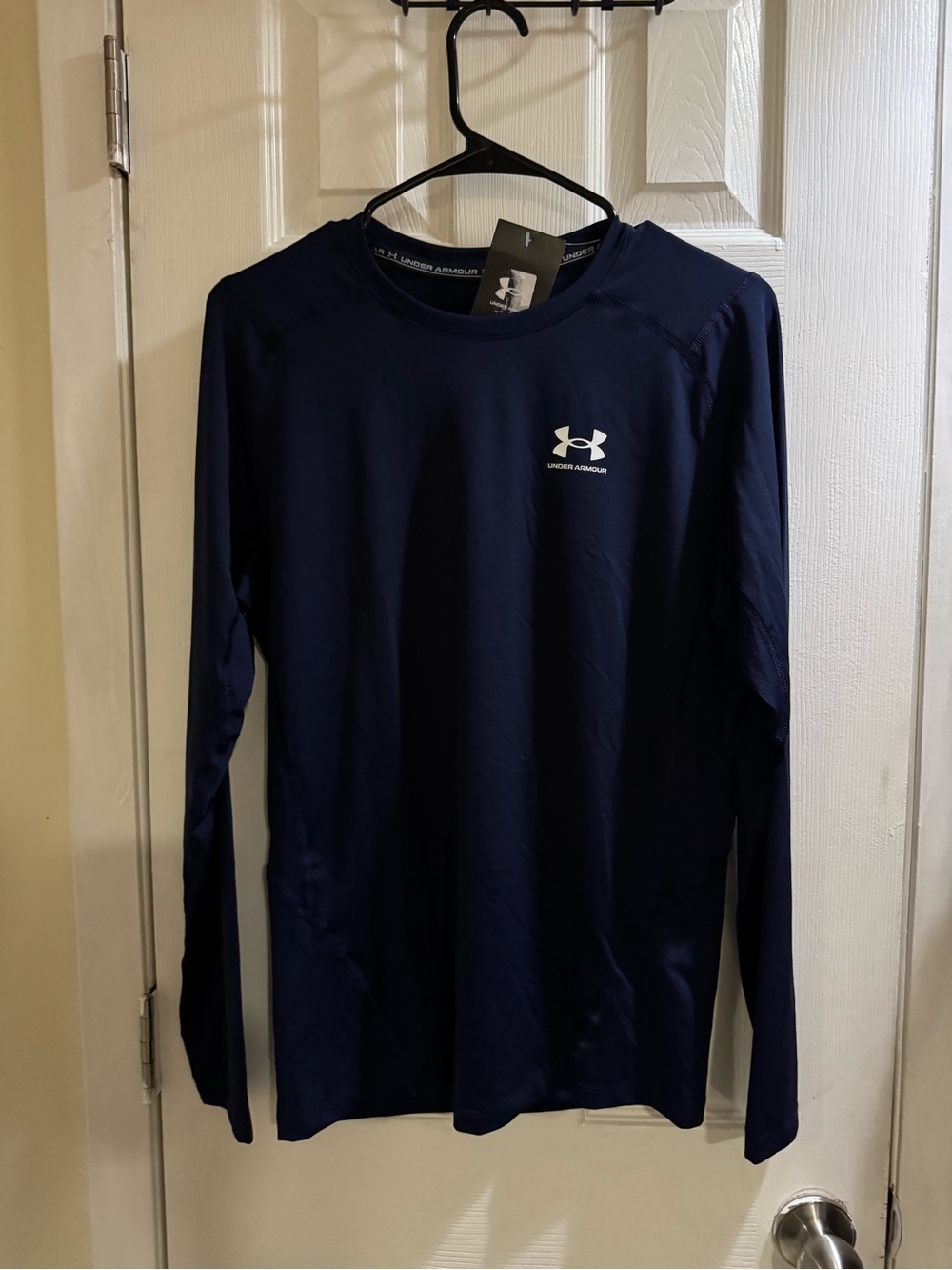 Under Armour Men’s HeatGear Compression Long Sleeve Shirt XL Navy Blue NWT